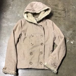 Hooded corduroy jacket with liner.  Size Medium.